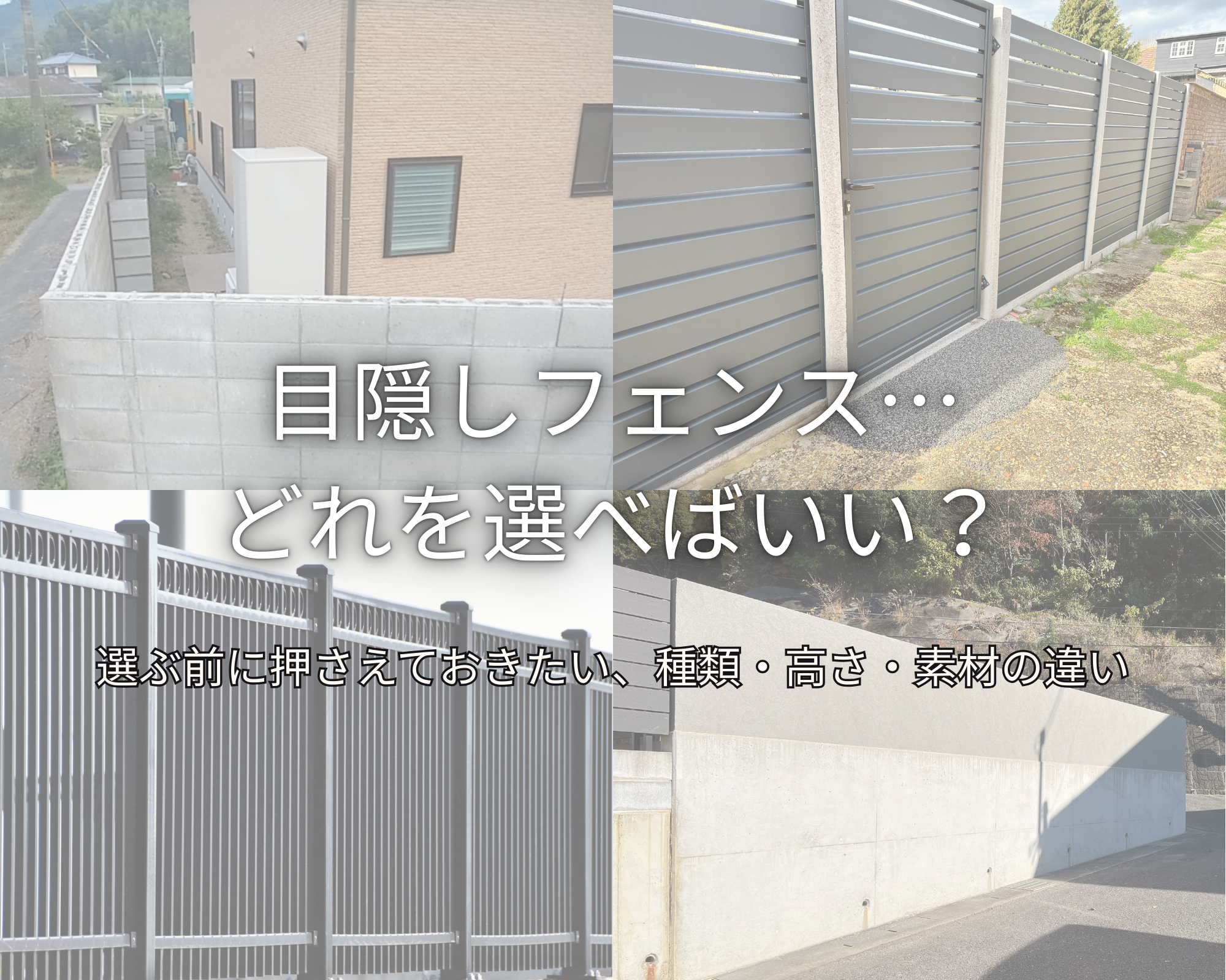 和歌山 外構|どれを選べばいい？目隠しフェンスで作る理想のプライベート空間。【株式会社サンエス】発泡スチロール塀